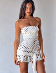 TOVE MINI DRESS - WHITE POLKA DOT