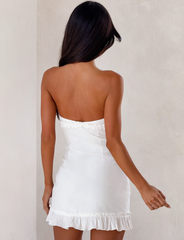 KITTIE STRAPLESS DRESS - WHITE
