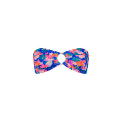 Strapless Bandeau Bikini Top - Electric Palms