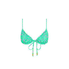Ruched Bow Bralette Bikini Top - Mint Macaron