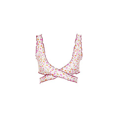 Lettuce Edge Wrap Bikini Top - Rosie Posie