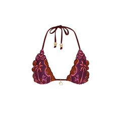 Lettuce Edge Bralette Bikini Top - Whiskey Waves