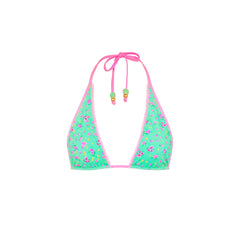 Decorative Bind Halter Bikini Top - Mint Macaron