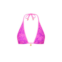 Bind Triangle Halter Bikini Top - Bubble Berry