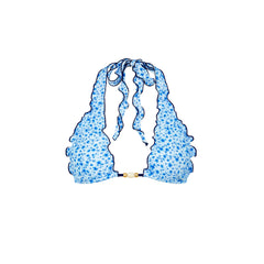 Lettuce Edge Halter Bikini Top - Dream Flower