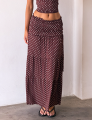 DENALI MAXI SKIRT - BROWN  DOT