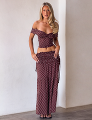 DENALI MAXI SKIRT - BROWN  DOT